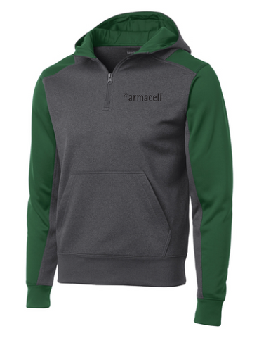 Sport-Tek® Tech Fleece Colorblock 1/4-Zip Hooded Sweatshirt