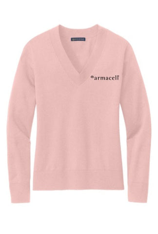 Armacell Brooks Brothers® Women’s Cotton Stretch V-Neck Sweater w/ Embroidered Armacell Logo