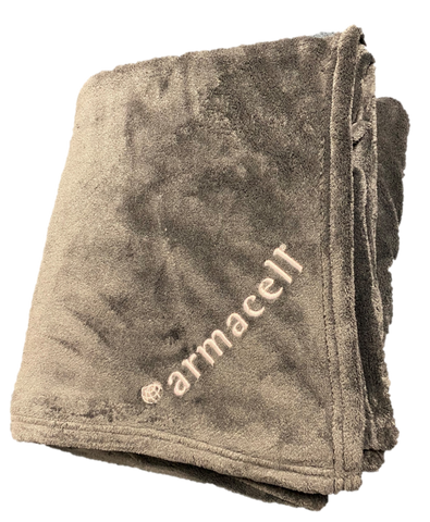 Graphite Oversized Ultra Plush Blanket <br> w/ Embroidered Armacell Logo